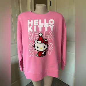 Christmas Hello Kitty Pink Crew Neck Sweatshirt Size Large